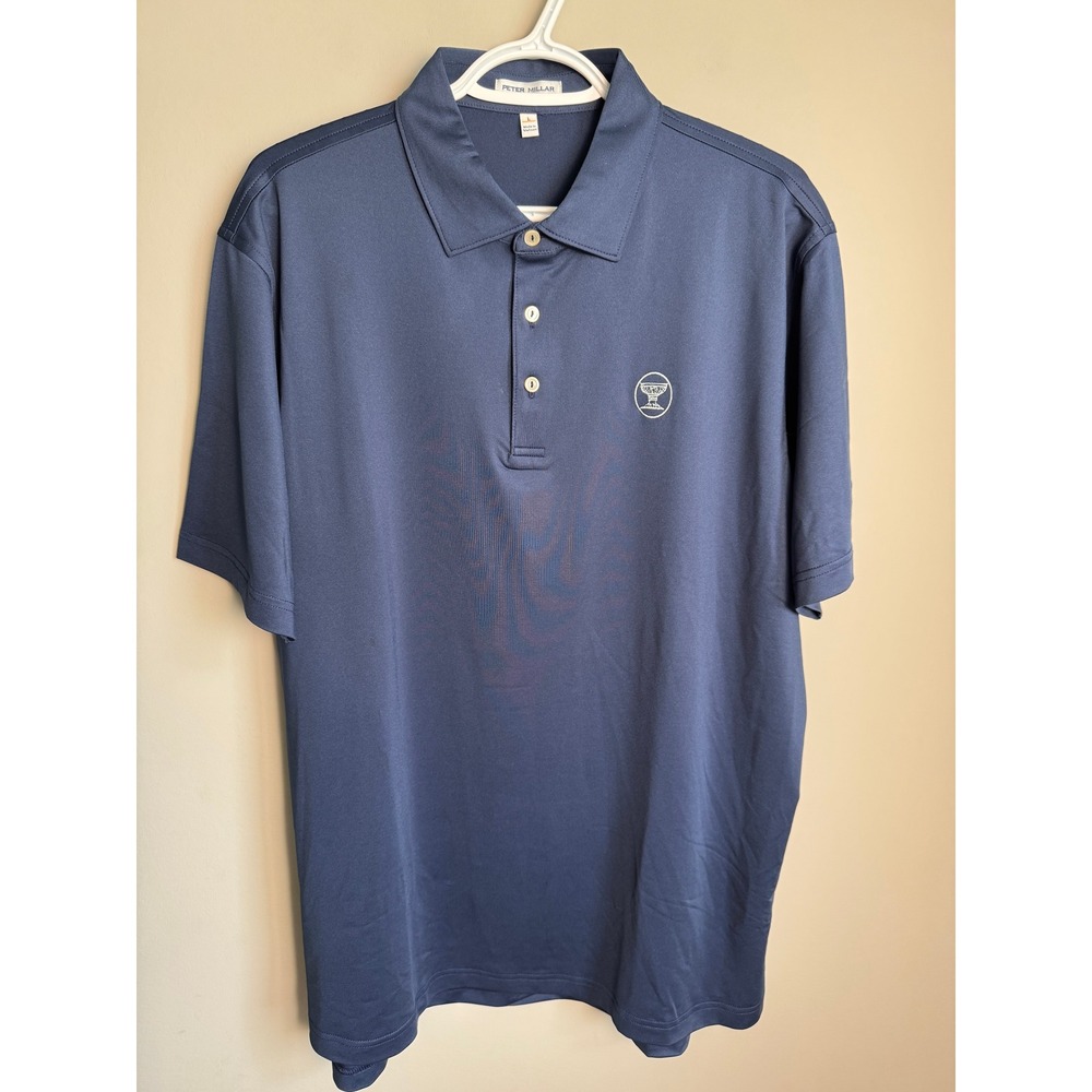 Peter Millar Summer Comfort Silverleaf Golf Polo Shirt Navy Old Money Preppy